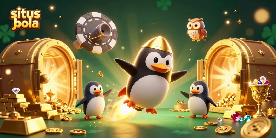 Experience fun betting at situs judi bola with vibrant characters and elements illustrating casino excitement.
