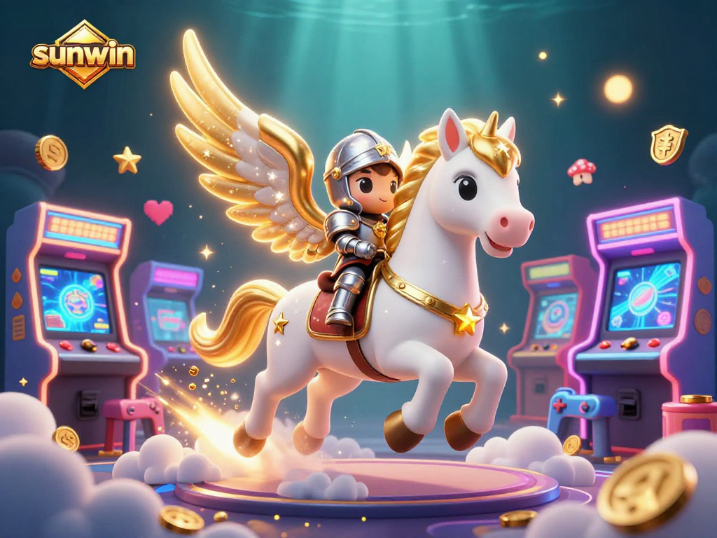 Experience thrilling gameplay with sunwin showcasing a majestic celestial horse in a vibrant casino universe.