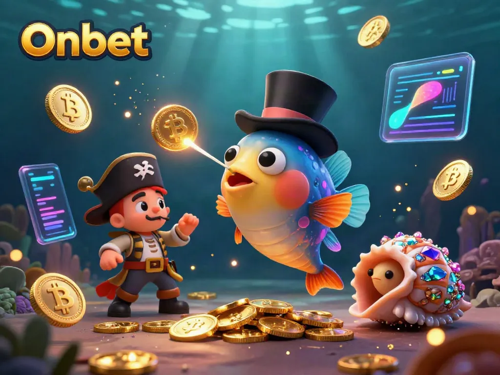 Experience Onbet's thrilling crypto casino scene featuring vibrant characters and dynamic elements.