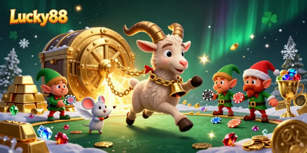 Experience the excitement of Lucky88 with vibrant characters in a festive casino scene.