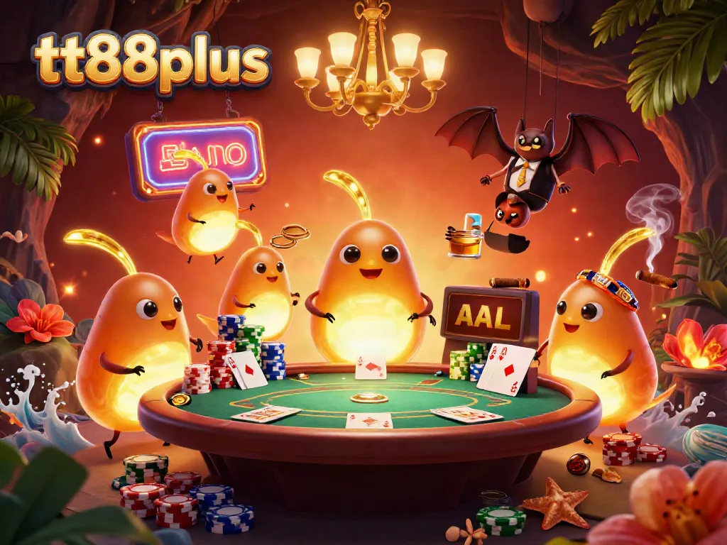 Engage in thrilling gameplay at tt88plus's vibrant cave casino, illuminated by unique glowworms.