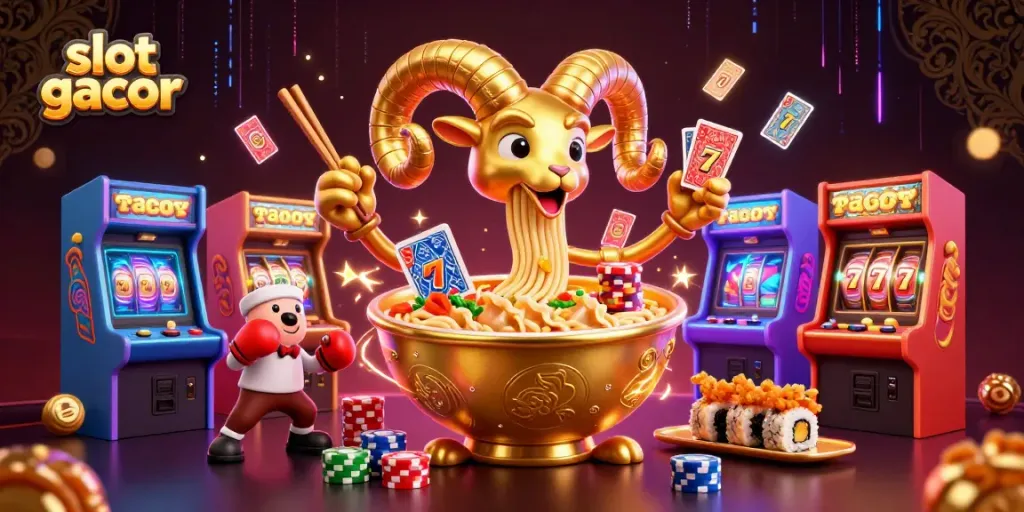 Engage with the vibrant slot gacor scene showcasing animated characters and dynamic casino elements.