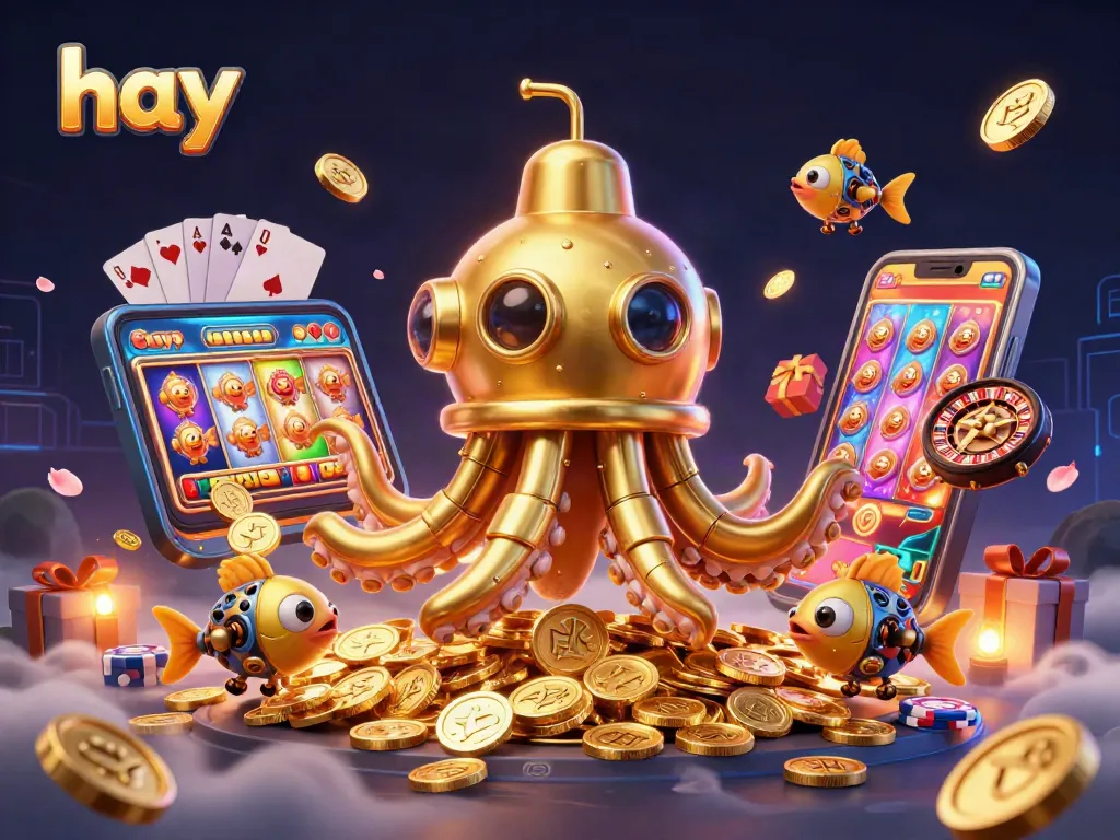 Join exciting casino adventures with hay as a golden kraken submarine navigates golden coins!