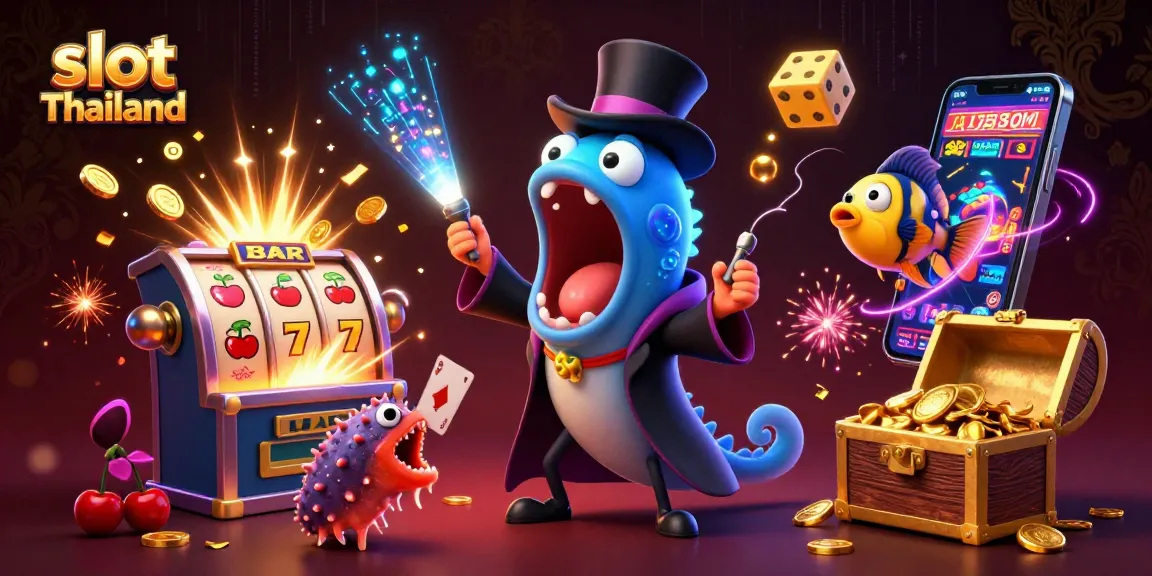 Menangkan jackpot di slot Thailand dengan aksi sulap dalam ilustrasi 3D yang berwarna-warni.