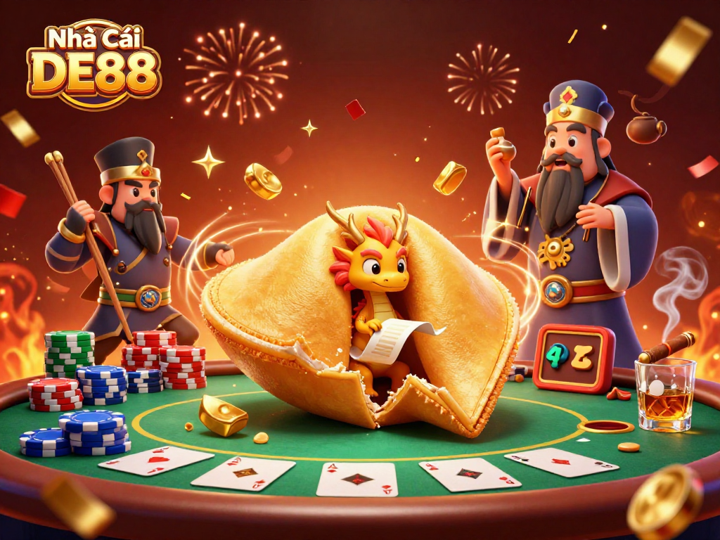 Engage with Nhà Cái DE88's exciting world of casino gaming featuring a vibrant, animated scene filled with action.