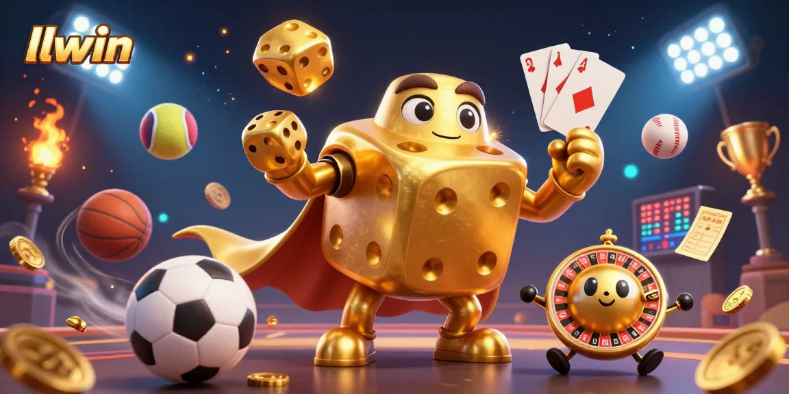 Experience thrilling gameplay at llwin with a vibrant 3D illustration capturing dynamic gambling excitement.