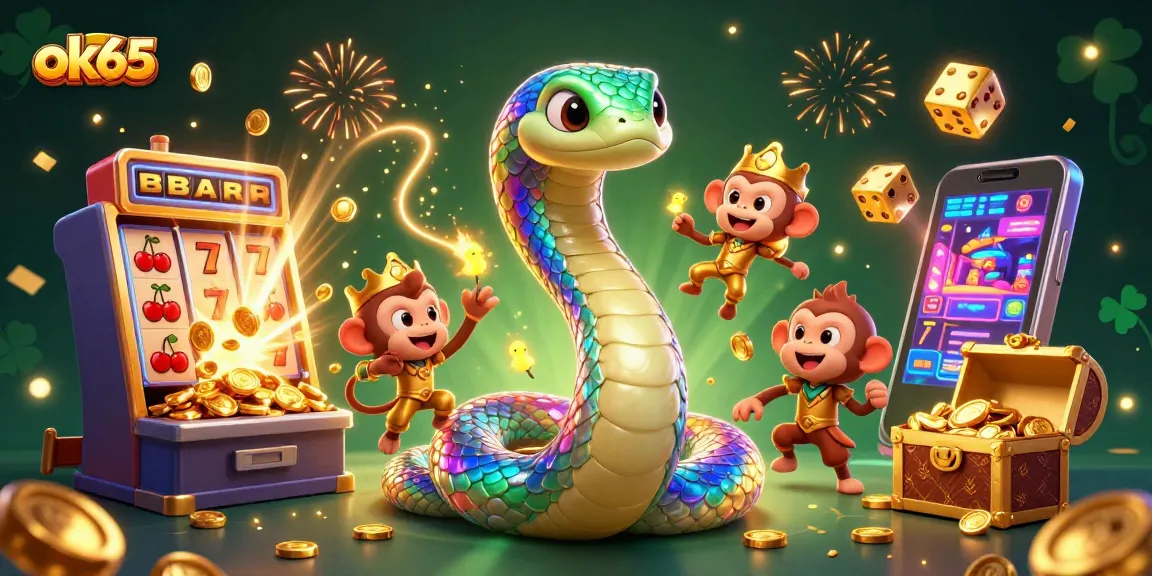 Play and win with the vibrant ok65 casino scene featuring a jackpot slot machine!