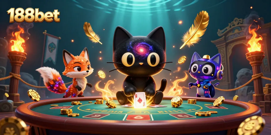 Place your bets like a pro at 188bet’s cosmic casino table filled with golden chips.
