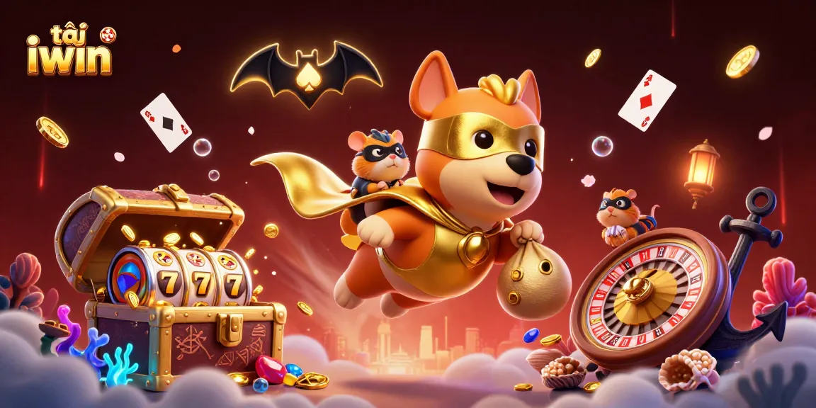 Engage in thrilling gameplay by tải iwin, featuring a superhero dog flying for fun.